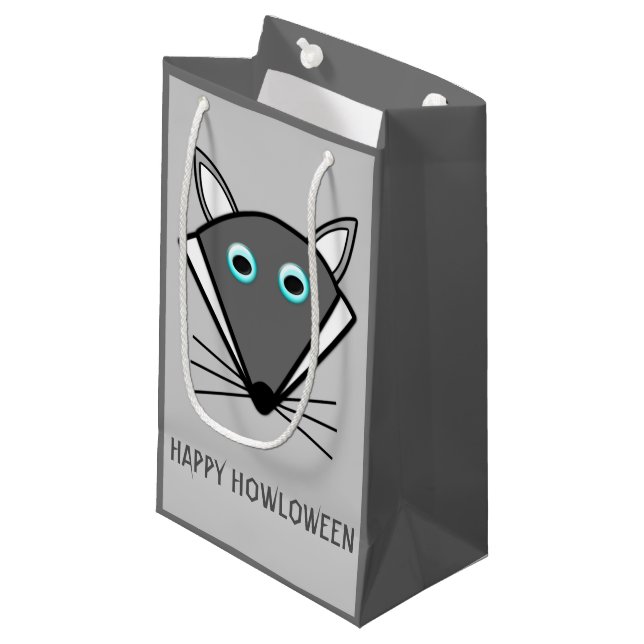 Cute Halloween Wolf Custom Gift Bag (Front Angled)
