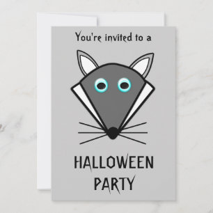 Cute Halloween Wolf Customisable Invitation