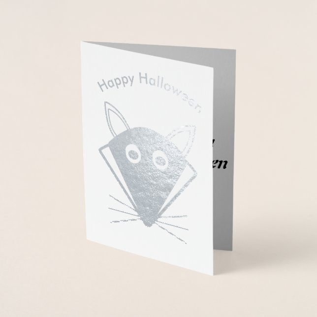 Cute Halloween Wolf Foil Card (Front)
