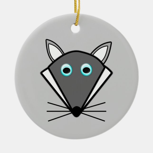 Cute Halloween Wolf Ornament (Front)