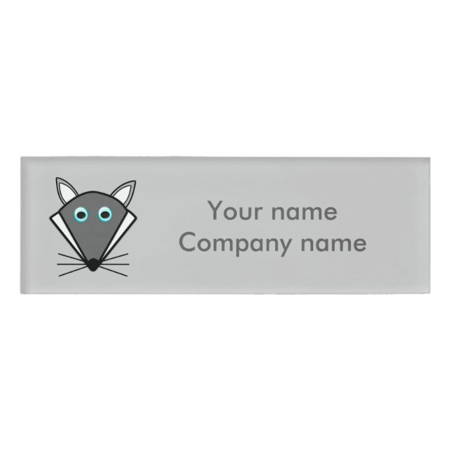 Cute Halloween Wolf Personalised Name Tag (Front)