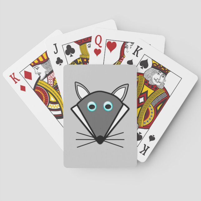 Cute Halloween Wolf Playing Cards (Back)