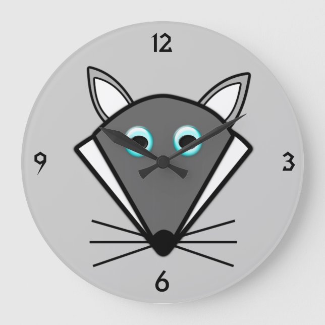 Cute Halloween Wolf Wall Clock (Front)
