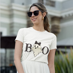 Cute Halloween Women’s T-Shirt – "Boo" Ghost Tri-Blend Shirt