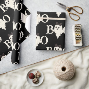 Cute Halloween Wrapping Paper – "Boo" Ghost