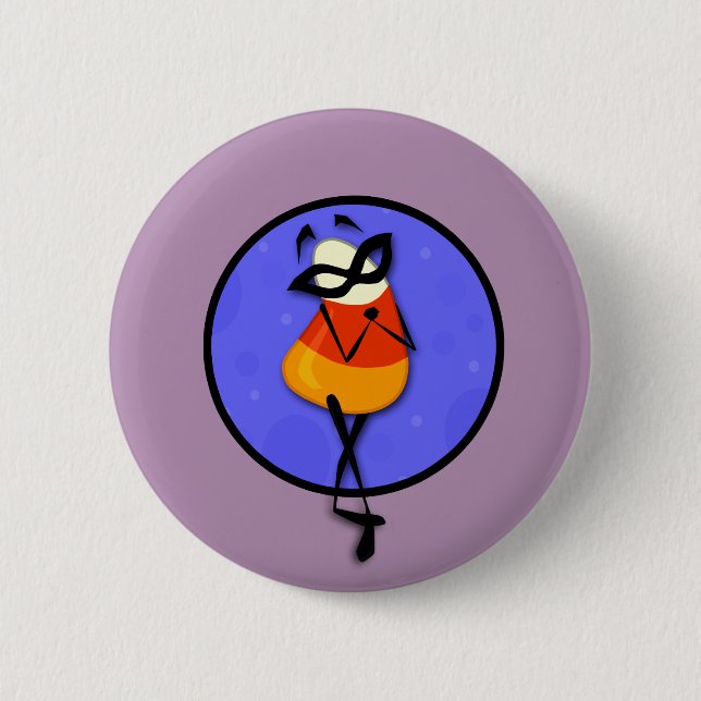 CUTE HALLOWEENCARTOON CANDY CORN GIRL ROUND BUTTON (Front)