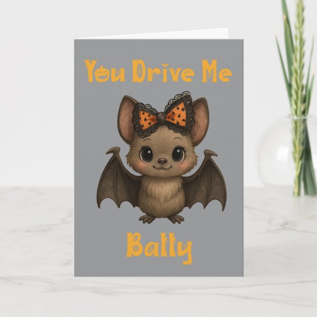 Cute Hallowen Bat Card (Front)