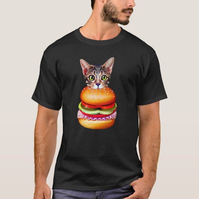 Cute Hamburger Cat  Catburger BurgerCat   Idea T-Shirt (Front)
