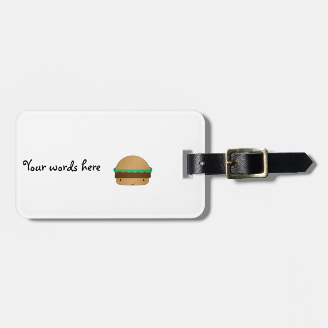 Cute hamburger luggage tag (Front Horizontal)