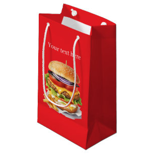 Cute hamburger party customisable  small gift bag