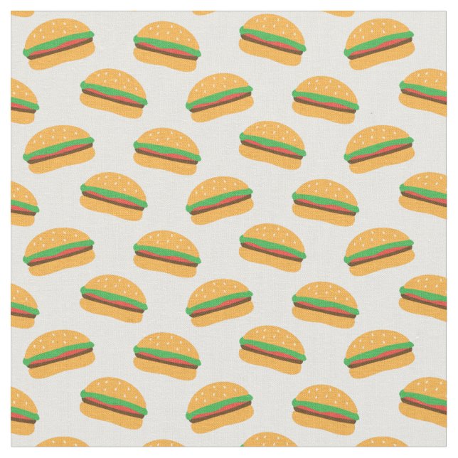 Cute Hamburger Pattern Fabric (Close Up)