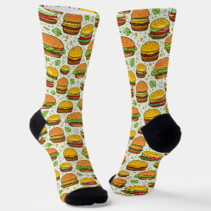 Cute Hamburgers Pattern Socks