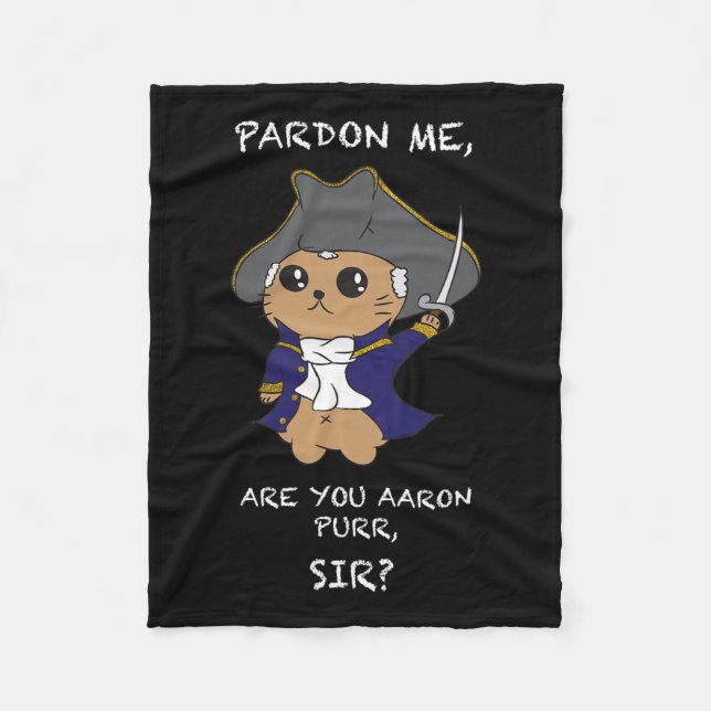 Cute Hamilton Cat  Fleece Blanket (Front)