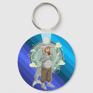 Cute Hammerhead Shark Boy Art Piece Key Ring