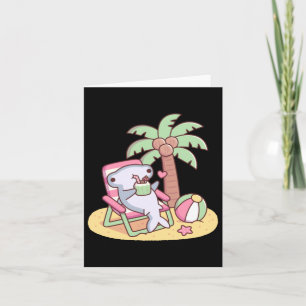 Cute Hammerhead Shark Chilling On Beach Chair Card