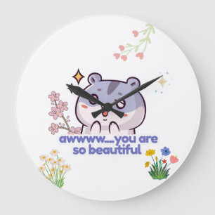 Cute Hamster Aww You Are So Beautiful Aesthetic Large Clock