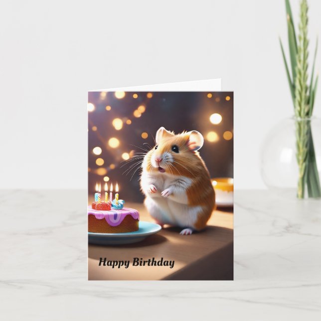 Cute Hamster Birthday Card (Front)