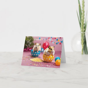 Cute Hamster Birthday Card