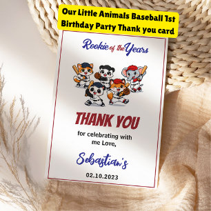 Cute Hamster Birthday Party Kids Animal Thank You Card