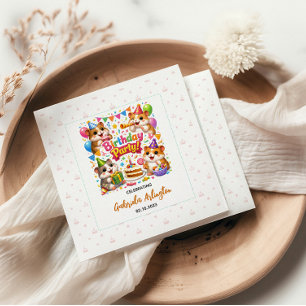 Cute Hamster Birthday Party Kids Hamster Napkin