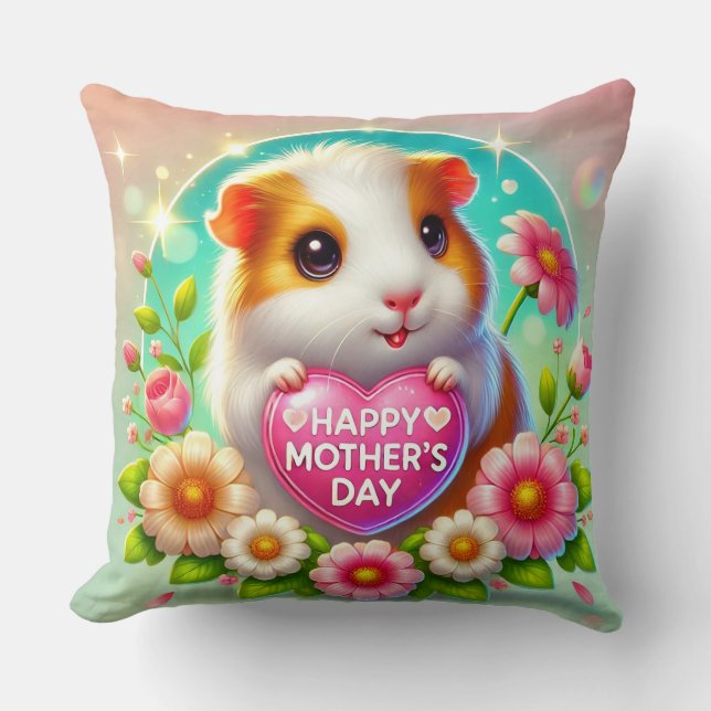 Cute Hamster Celebrating Mother’s day Cushion (Front)