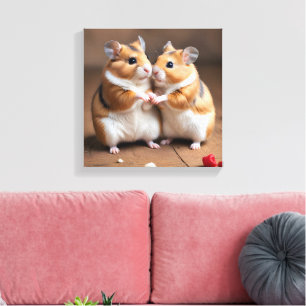 Cute Hamster Couple Canvas Print