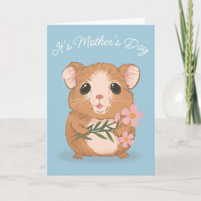 Cute Hamster Dark Humor Mother's Day Card (Front)