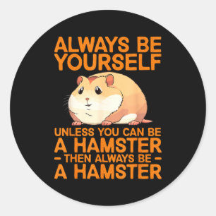 Cute Hamster Design For Men Women Kids Dwarf Hamst Classic Round Sticker
