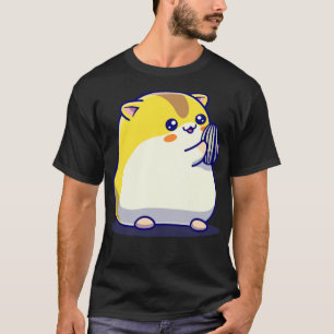 Cute Hamster Eating Sunflower Seed Cartoon T-Shirt