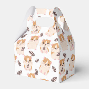 Cute Hamster Face and Seeds Pattern Kid Birthday Favour Box