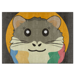 Cute hamster face with colourful fur: Animal lover Cutting Board
