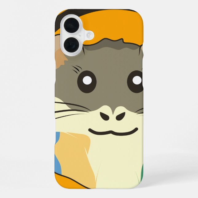 Cute hamster face with colourful fur: Animal lover iPhone Case (Back)