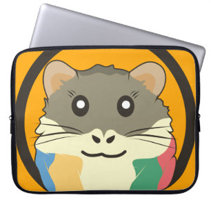 Cute hamster face with colourful fur: Animal lover Laptop Sleeve