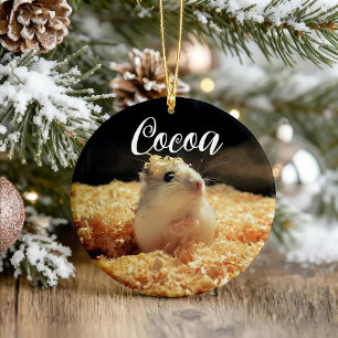 Cute Hamster Gift For Hamster Lovers Ceramic Tree Decoration