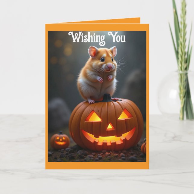Cute Hamster Halloween Card (Front)