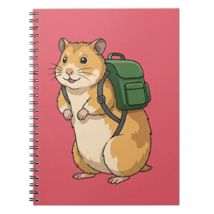 Cute Hamster Hiker with Backpack Notebook