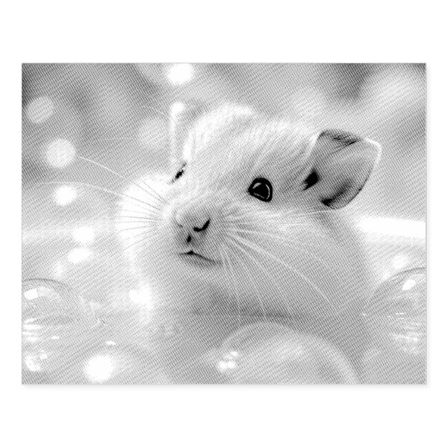 Cute Hamster in bubbles Rubber Stamp (Imprint)