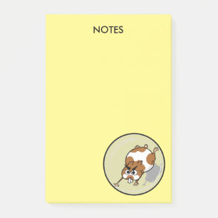 CUTE HAMSTER IN HAMSTER BALL POST-IT NOTEPAD