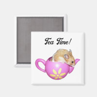 Cute Hamster in Pink Teapot with Daisy Photo
