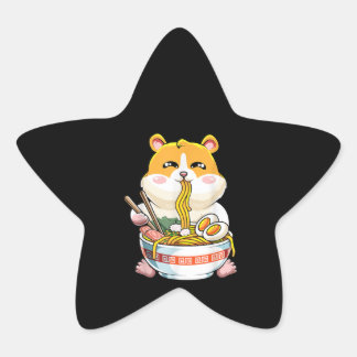 Cute Hamster Kawaii Ramen Star Sticker