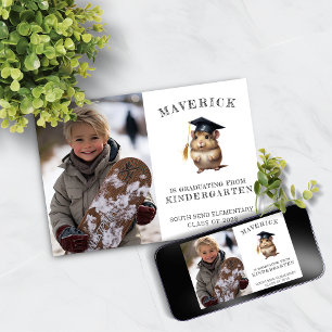 Cute Hamster Kindergarten Graduation Announcement