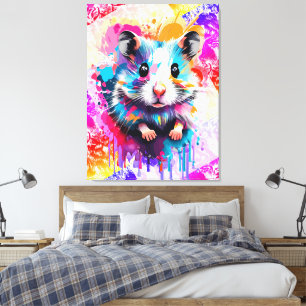 Cute Hamster Metal Print - Colourful Hamster