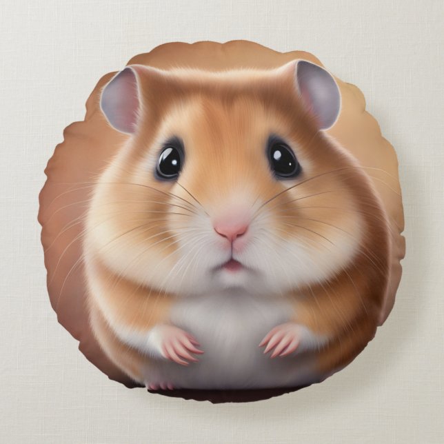 Cute Hamster Round Cushion (Front)