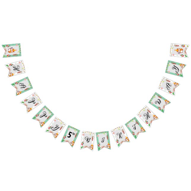 Cute Hamster Themed Kid's Birthday Party Bunting (All)