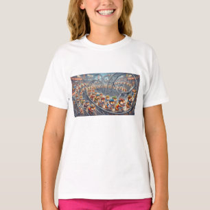 Cute Hamsters Wheel Race Sports Graphic T-Shirt