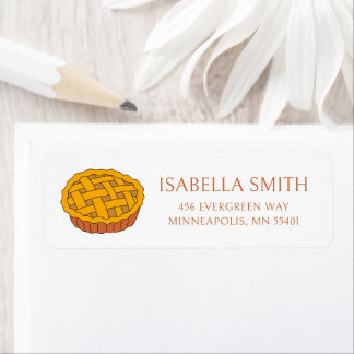 Cute Hand-Drawn Apple Pie Return Address