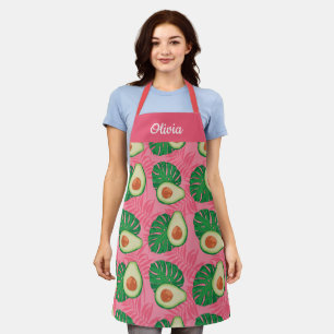 Cute Hand drawn Avocado, Custom Text Apron