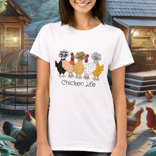 Cute Hand drawn Backyard Chickens   Chicken Life T-Shirt