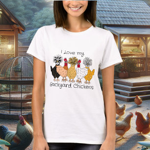 Cute Hand drawn Backyard Chickens   Chicken Mum T-Shirt