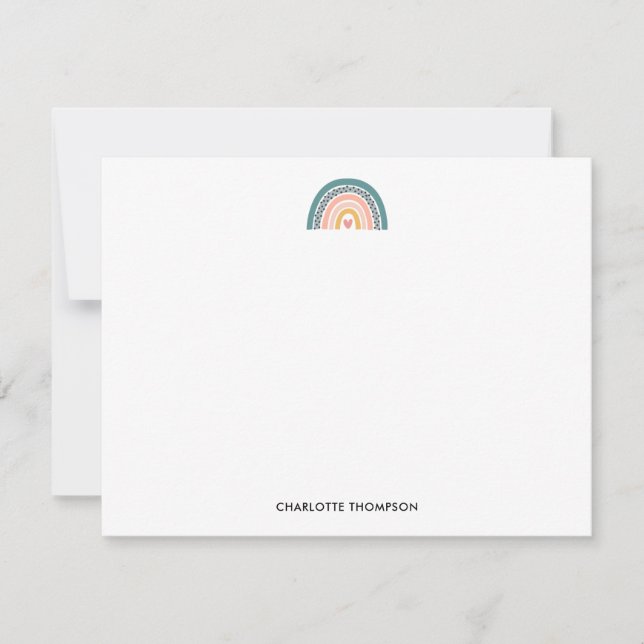 Cute Hand Drawn Boho Rainbow  Card (Front)